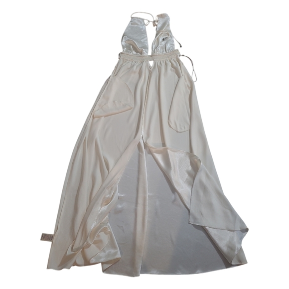 NWT Free People Ivory Silky Cocktail Maxi Sz L - Picture 10 of 13